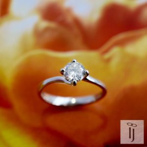 Round solitaire engagement ring